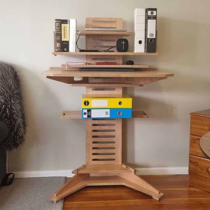 The Desk Star Standing Desk Set up how Charlene Reviewed it